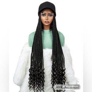Extra Long Braided Synthetic Wig With Cap
